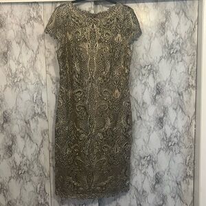 tadashi shoji gold dress